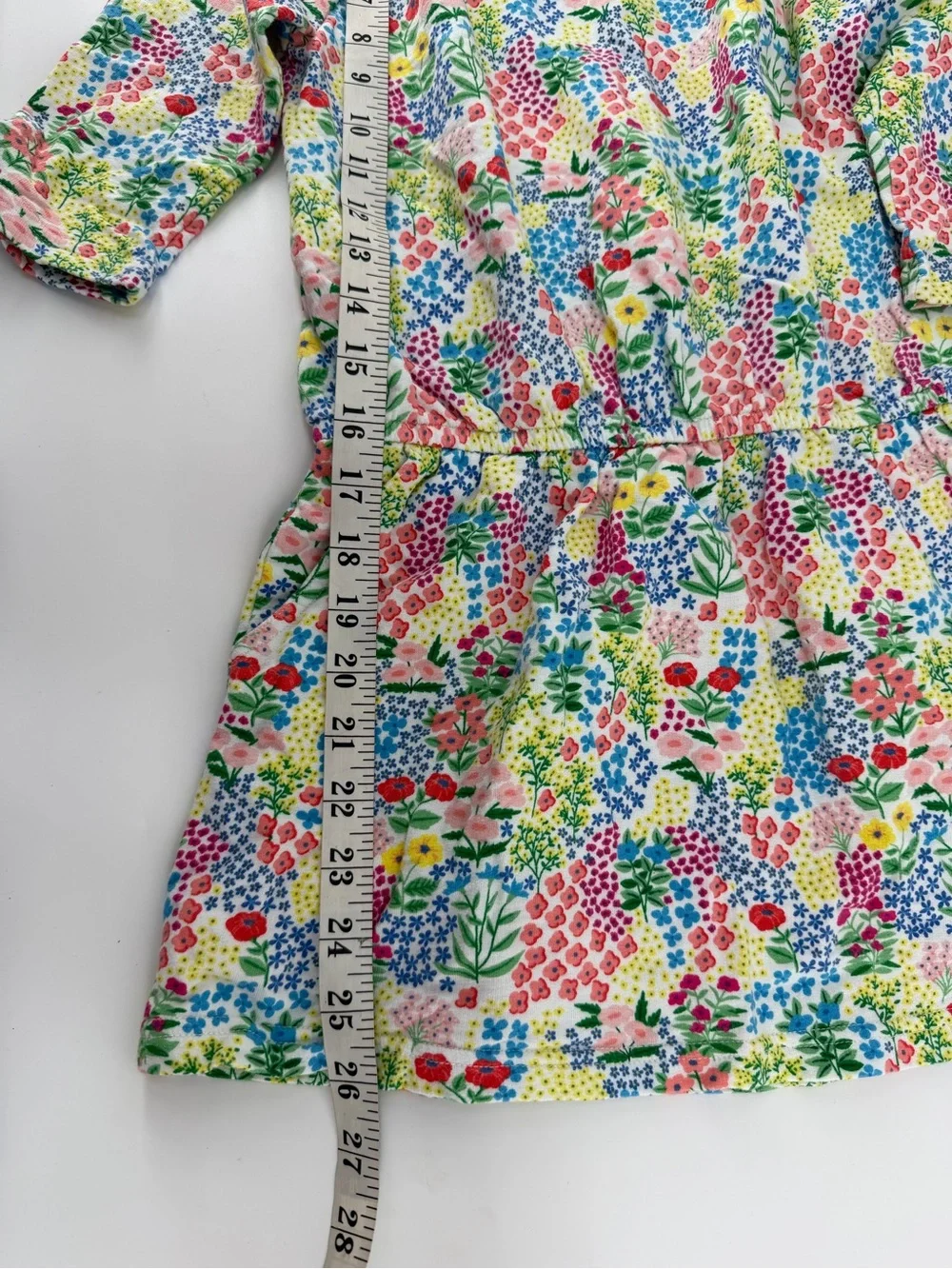 Gymboree Girls Size M 7-8 Long Sleeve Floral French Terry Dress Drop Waist